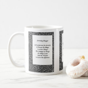Svart Blommigt för Service Prayer-design Kaffemugg