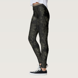 Svart blommigt för vildsaker leggings