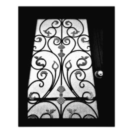 Svart Blommigt Fototryck