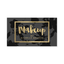 Svart Blommigt Guld-textmakeup-artist