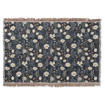 Svart blommigt med beige och orange