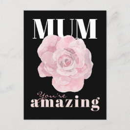 Svart Blommigt Mors dag-Helgdag-vykort Helg Vykort