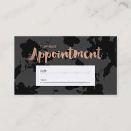 Svart Blommigt Ro Guld-text Salon Möte Tidsbeställning Kort