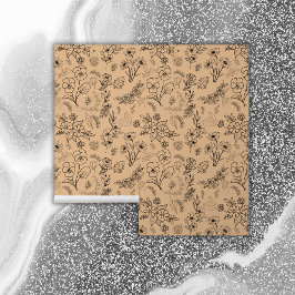 Svart Blommönster på persikor |