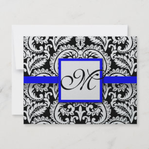 Svart blomskugga med Royal Blue Trim OSA kort
