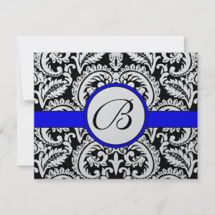 Svart blomskugga med Royal Blue Trim OSA kort