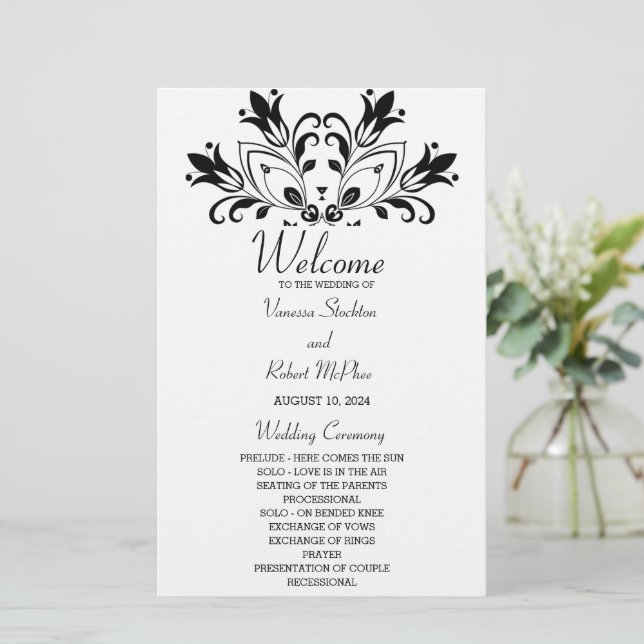 Svart blomster-mandal (Stående Fram)