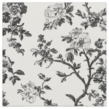Svart blomstergren Toile-mönster