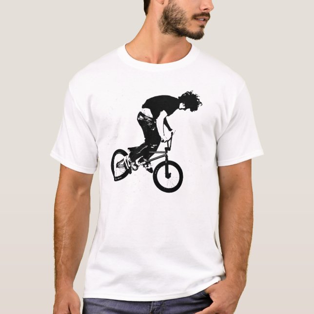 Svart BMX Rider Graphic T Shirt/Hoodie T Shirt (Framsida)