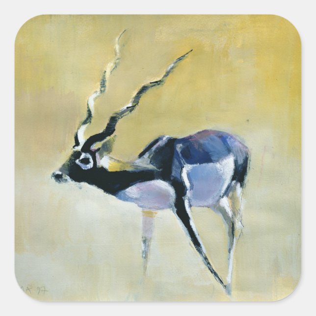 Svart bock Velavadar 1997 Fyrkantigt Klistermärke (Framsida)