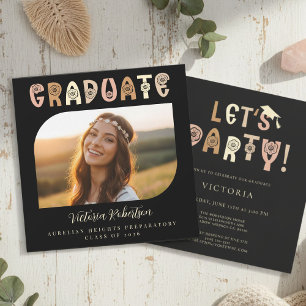 Svart Boho Fotografi Inbjudan till tillkännagivand