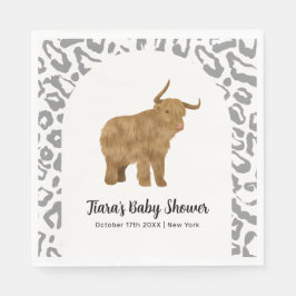 Svart Boho valv Heliga ko Western Baby Shower Pappersservett