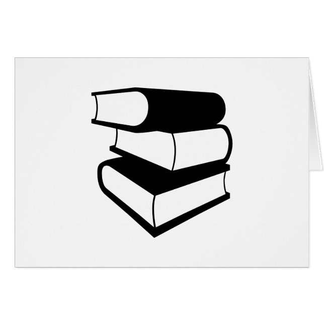 Svart Bokar Hälsningskort (Framsidan Horizontal)