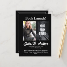 Svart boklansering inbjudan – Lägg till bokomslag