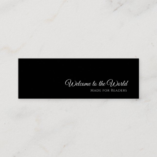 Svart bokmärkeskort för Anpassningsbar | inspirati Mini Visitkort (Framsida)