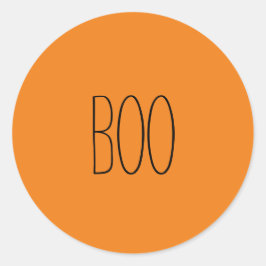 Svart bokskrift och orange, handskriven Halloween Runt Klistermärke