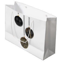 Svart Boll-julprydnader Large Gift Bag