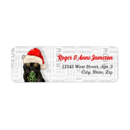 Svart bombay i julklapp med Namn Adress Returadress Etikett