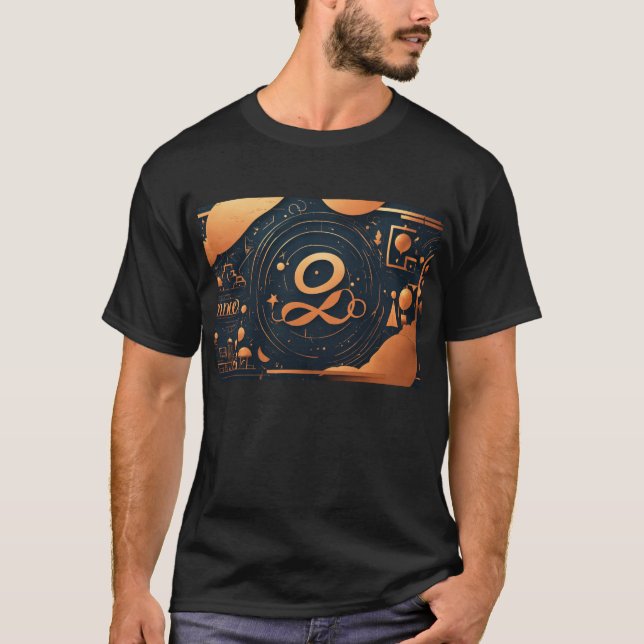 svart bomullsskjorta med design t shirt (Framsida)