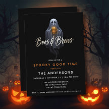 Svart Boos & Brews Spök Halloween