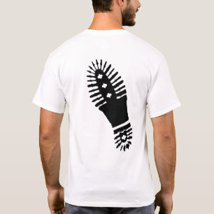 Svart Bootprint (tillbaka design) T-tröja T-shirt