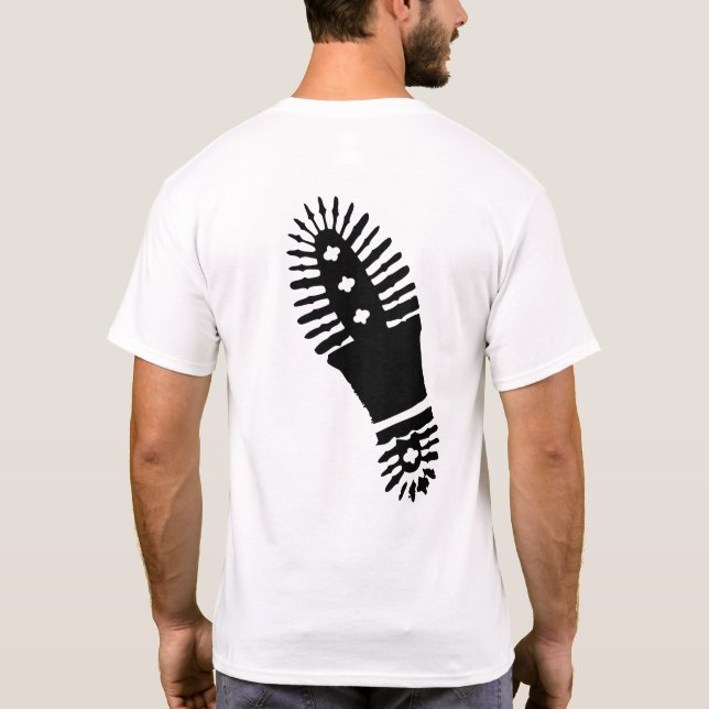 Svart Bootprint (tillbaka design) T-tröja T-shirt (Baksida)