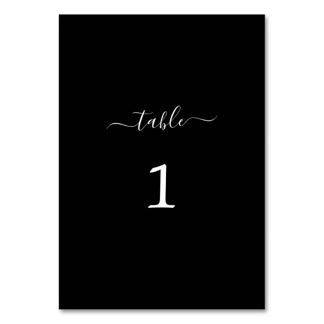 Svart Bord-kort för Tack-utväxling Bordsnummer (Framsidan)