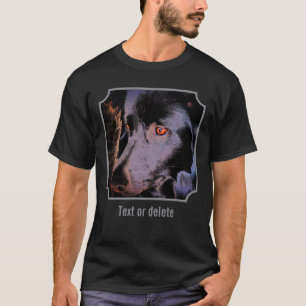 Svart Border Collie Hund Ansikte Abstrakt Konst T Shirt