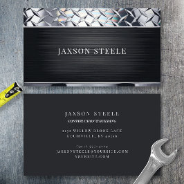 Svart borstad Metall Diamond Plate-Professionell Visitkort
