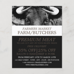 Svart boskap, reklam för jordbrukare och slaktare flygblad