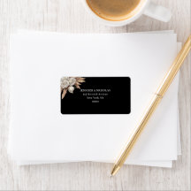 Svart botanisk vit ros Pampas returadress