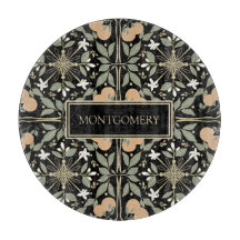 Svart botaniskt orangeblommor mönster