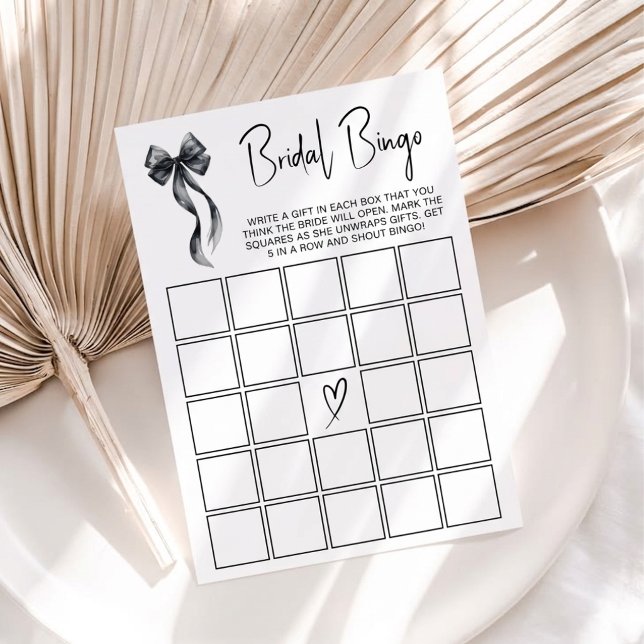 Svart Bow Bröllop Bingo Partyspel (Skapare uppladdad)