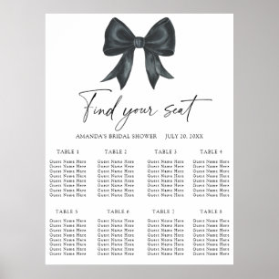 Svart Bow Bröllop-sätesdiagram Poster