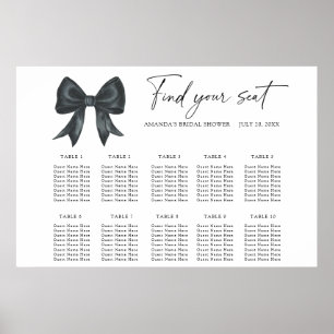 Svart Bow Bröllop-sätesdiagram Poster