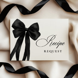 Svart Bow Bröllopsfest Receptförfrågan Tilläggskort