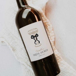 Svart Bow Champagne Brunch Vin Etikett