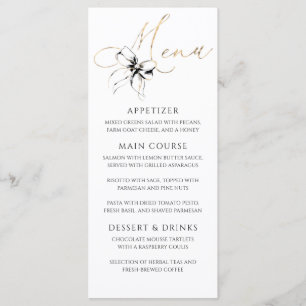 Svart Bow Gold Typografi Elegant Festmeny Meny