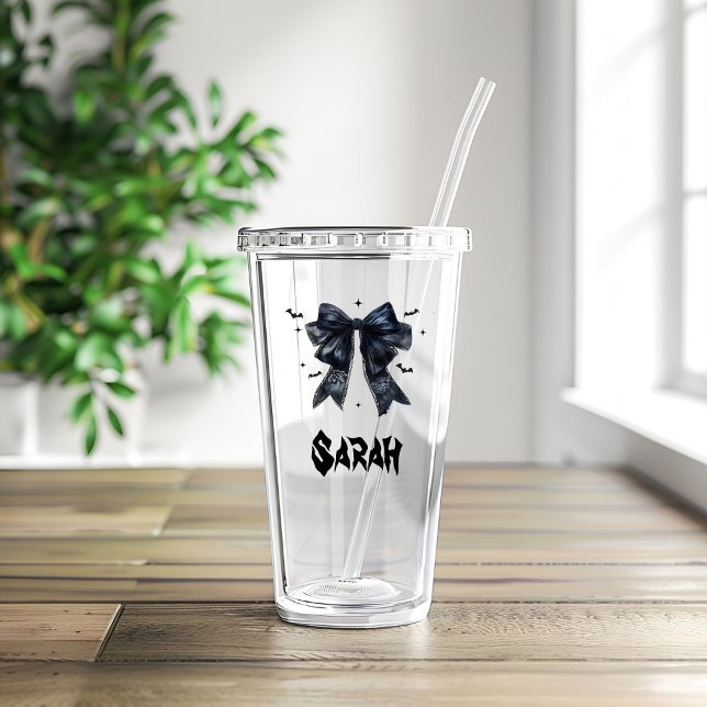 Svart Bow Gotisk Tote Sällskapsdamer Brudtärna pre Take Away Mugg (Skapare uppladdad)