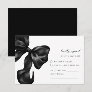 Svart Bow RSVP-svarskort OSA Kort