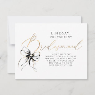 Svart Bow Whimsical Modern Brudtärna Förslag Inbjudningar