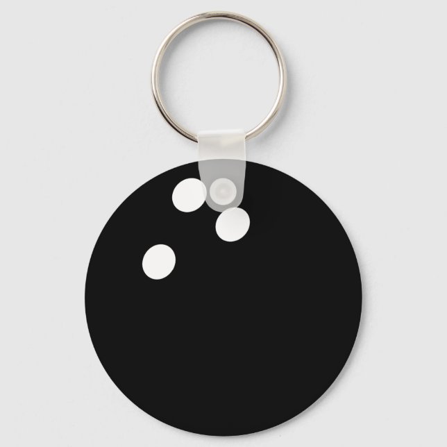 Svart bowlingboll ikon nyckelring (Framsida)
