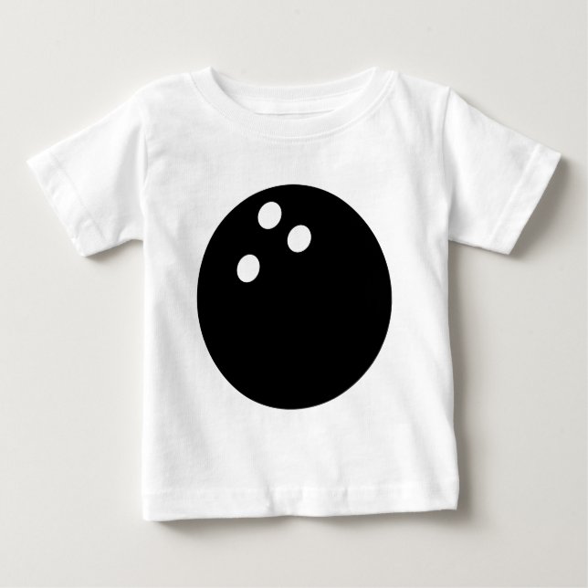svart bowlingklotsymbol t-shirt (Framsida)