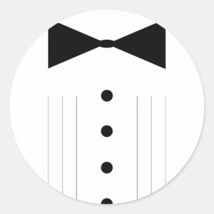 Svart bowtie tuxedo runt klistermärke