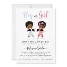 Svart Boxing Spädbarn Gender Reveal bjudan