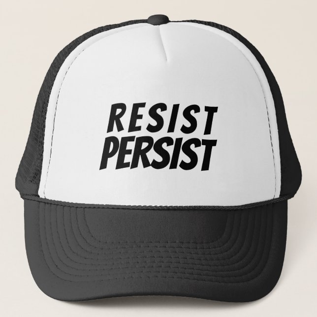 Svart brev - "resist, Persist" - Keps (Framsida)