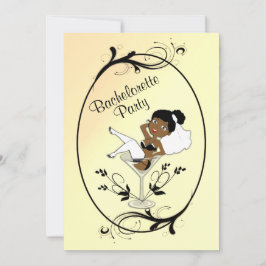 Svart Bride Bachelorette Party-inbjudan Inbjudningar