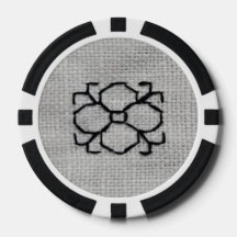 Svart broderad pokerchip