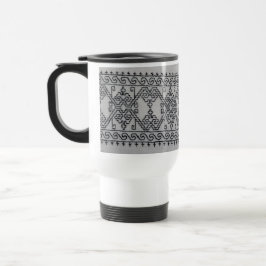 Svart broderi resemugg