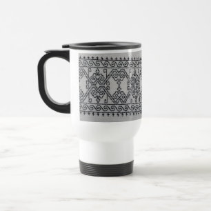Svart broderi resemugg